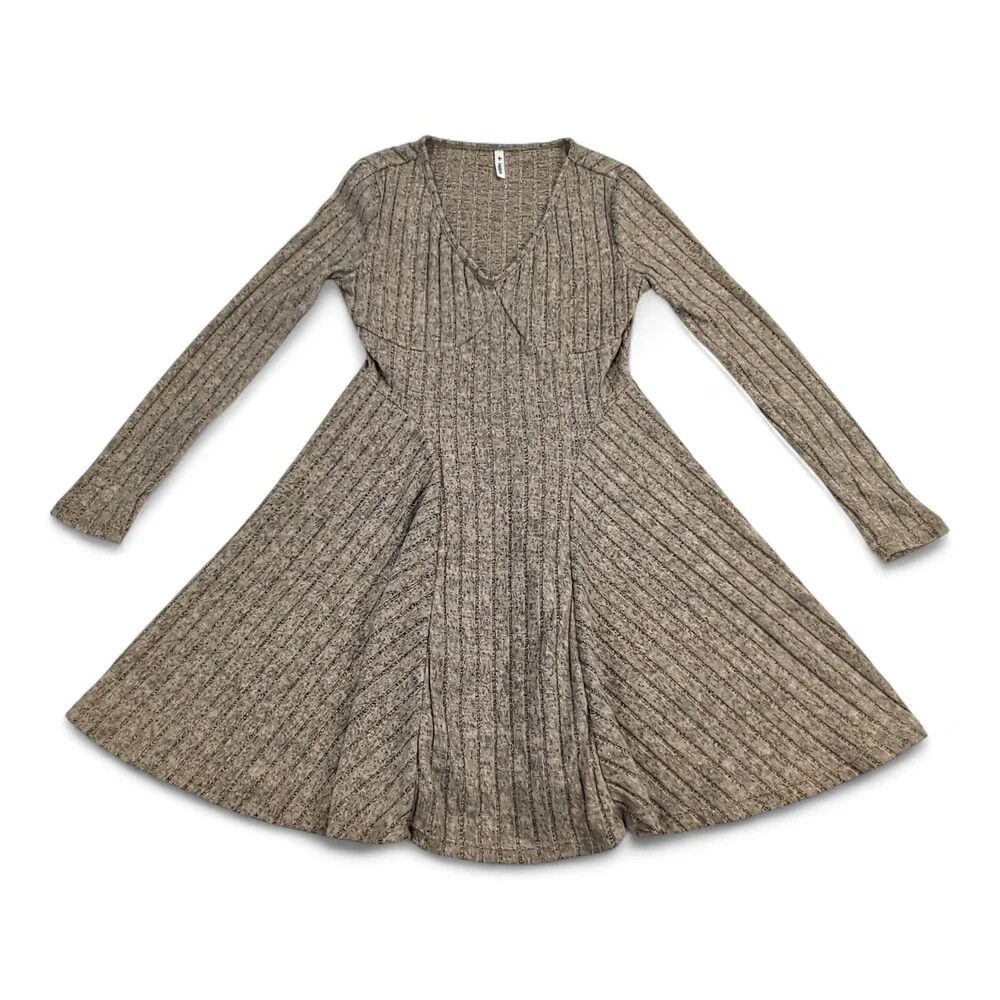 Halara Ribbed Knit Sweater Dress, V-Neck‎ Fit & Flare - XS